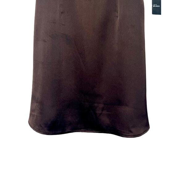 West of Melrose Dress Womens Size M Brown Short Satin Vintage NWT Deadstock - Picture 6 of 14